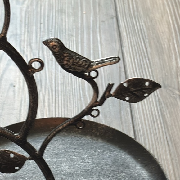 Metal Jewelry Display BRANCHES BIRDS Organizer Holder Stand Silver/ Gray Tray 15 - Picture 3 of 8